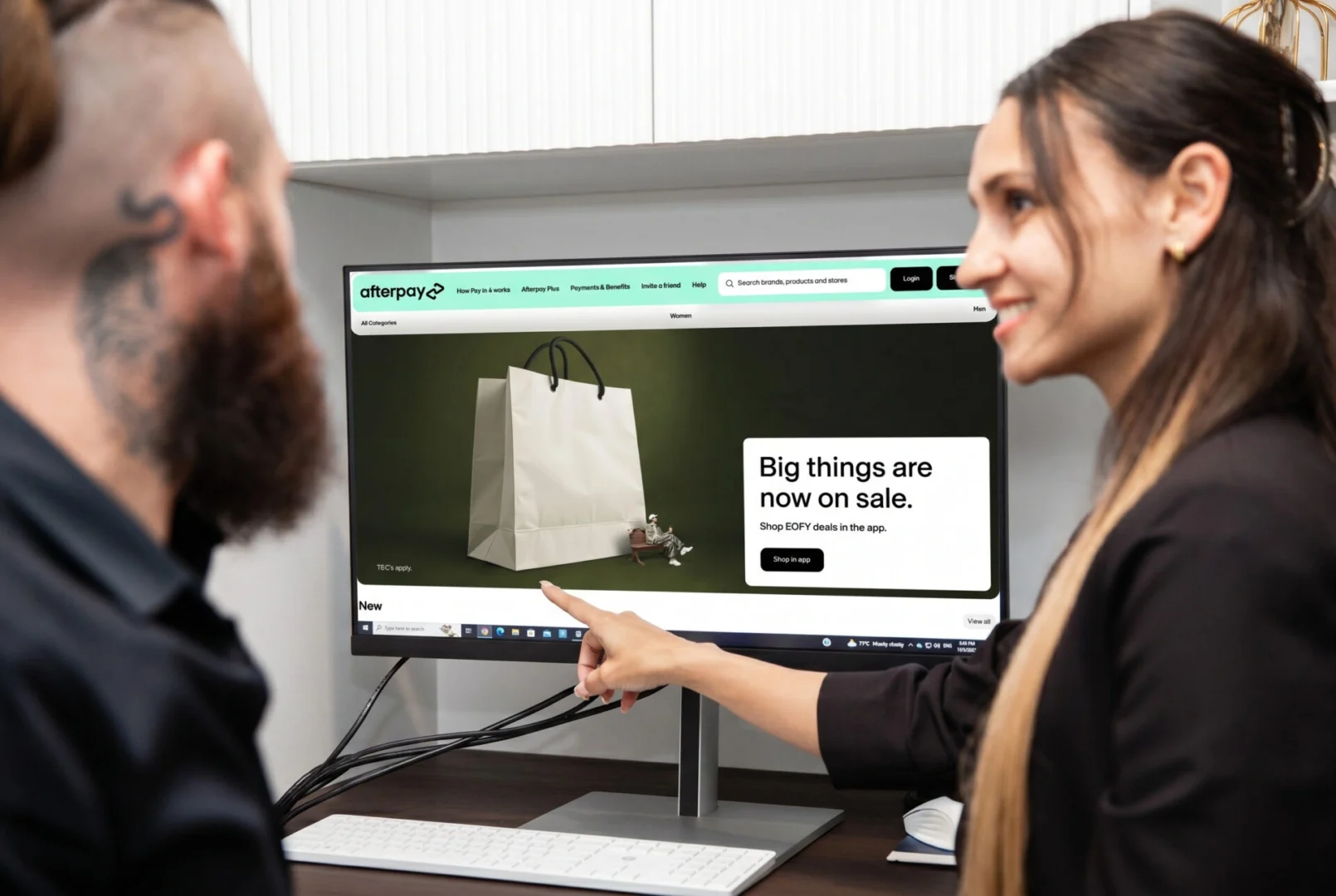 Showing afterpay to client